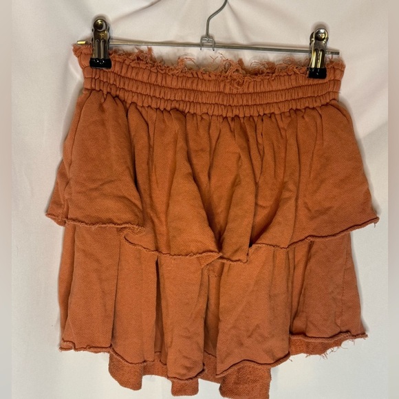 Women's Aerie Orange Ruffled Skirt - Picture 1 of 3